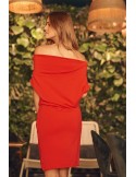 Coral dress with ties 9978 - Online store - Boutique